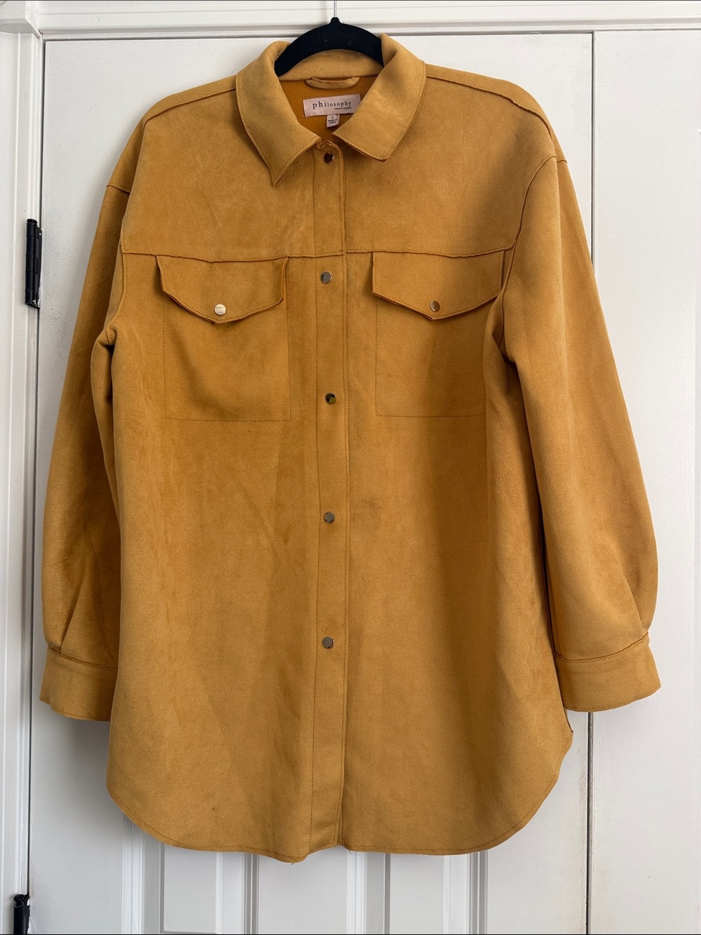 Philosophy Tan Snap-Front Utility Shacket